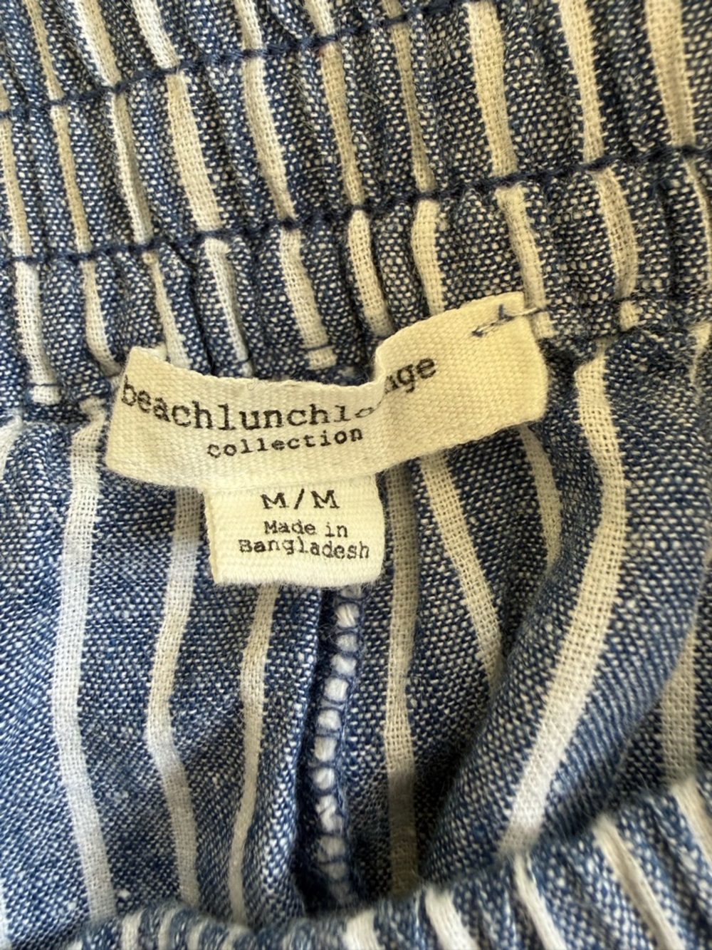 BeachLunchLounge Blue White Striped Linen Blend Shorts Coastal Americana - Picture 4 of 8
